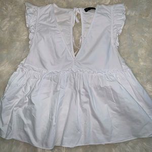 Zara trf ruffle shirt